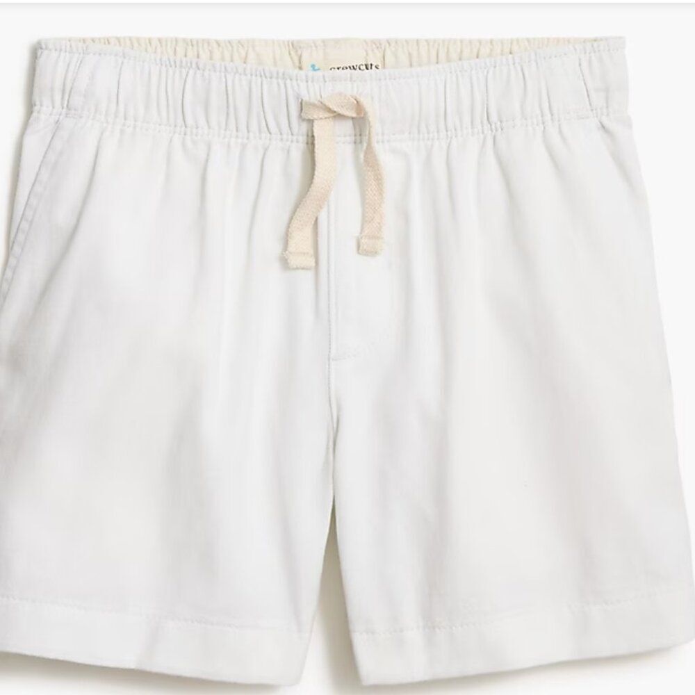 Crewcuts Factory cg217 Boys' soft twill drawstring dock short white NWT size 2
